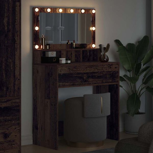 vidaXL Mese de toaletă pentru dormitor Lemn Vechi 80 x 39,6 x 135 cm