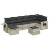 vidaXL Set mobilier de grădină cu perne, 8 piese gri deschis poliratan