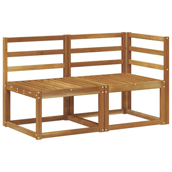 vidaXL Canapea de exterior din mijloc și colț 2 Bucată natural