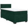 vidaXL Pat box spring cu saltea, verde &icirc;nchis, 90x200 cm, catifea