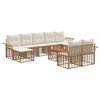 vidaXL Set de canapele de exterior 10 buc. Alb Natural și Crem