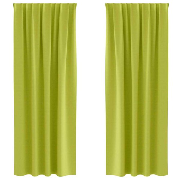 vidaXL Perdele Opaque cu Inel 2 pcs Verde 245 x 140 cm Poliester
