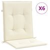 vidaXL Perne cu spătar mic, 6 buc., crem, 100x50x3 cm, textil oxford