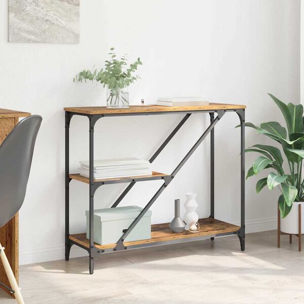 vidaXL Masă de consolă Lemn Vechi 88,5 x 30 x 75 cm Lemn compozit