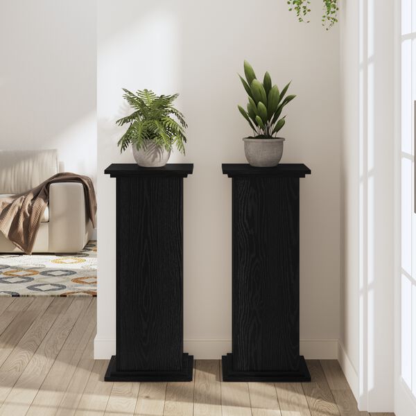 vidaXL Suport pentru plante Stejar Negru 33 x 33 x 80 cm Lemn compozit