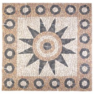 vidaXL Plăci mozaic cu model floral Multicolour 120 x 120 cm Marmură