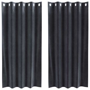 vidaXL Perdele opace 2 buc. Gri &icirc;nchis 140 x 175 cm Catifea