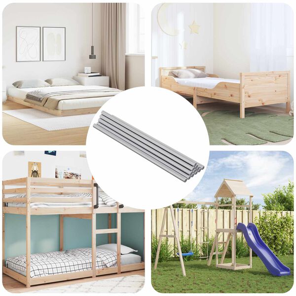 vidaXL Coroană filetată 600 pcs Argintiu Oțel