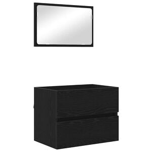 vidaXL Set de mobilier pentru baie cu sertar 2 pcs Stejar Negru