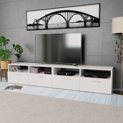 vidaXL Comode TV 2 buc, lemn prelucrat, 95x35x36 cm, alb