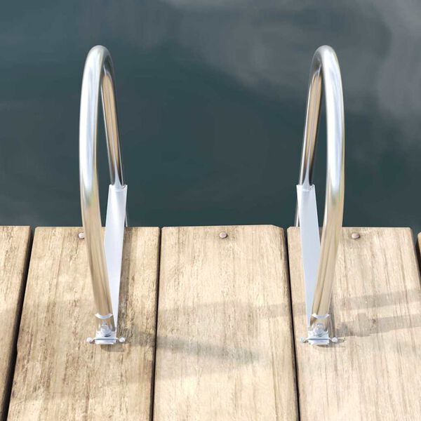 vidaXL Scară de doc cu 5 trepte Argintiu 45 &times;11,5 &times;190 cm Aluminiu