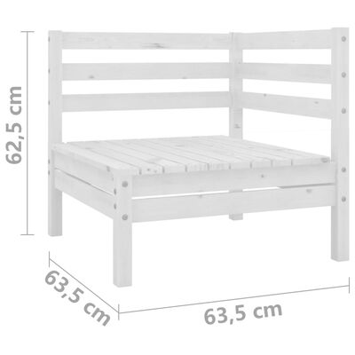 vidaXL Set mobilier de grădină cu 2 locuri, alb, lemn masiv de pin