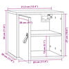 vidaXL Dulapuri de perete, 2 buc, negru, 31,5x30x30 cm, lemn masiv pin