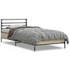 vidaXL Cadru de pat, stejar sonoma, 75x190 cm, lemn prelucrat și metal