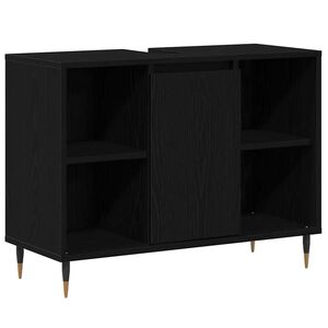 vidaXL Dulap de Baie Negru 80 x 33 x 60 cm Lemn prelucrat