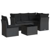 vidaXL Set mobilier de grădină cu perne, 6 piese, negru, poliratan