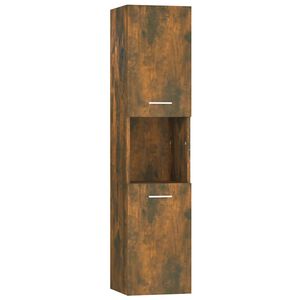 vidaXL Dulap de baie, stejar fumuriu, 30x30x130 cm, lemn prelucrat