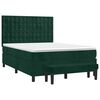vidaXL Pat box spring cu saltea, verde &icirc;nchis, 140x200 cm, catifea