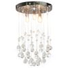 vidaXL Lustră cu mărgele de cristal, argintiu, sferă, 3 x bec G9