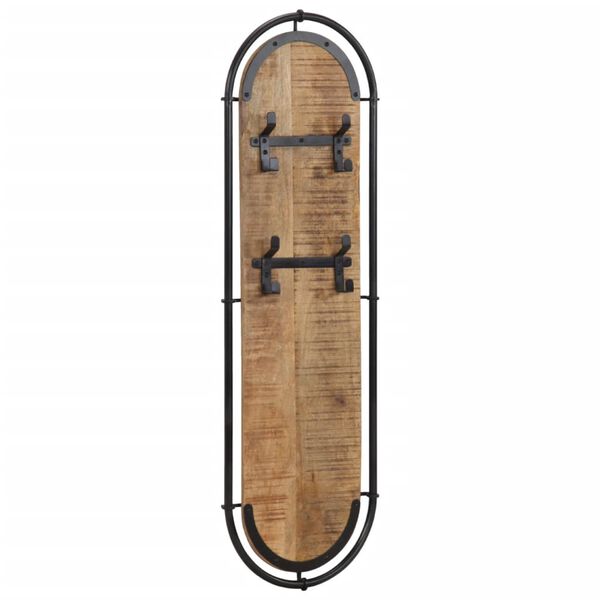 vidaXL Cuier haine de perete cu 4 c&acirc;rlige, 2 buc., lemn masiv mango