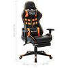 vidaXL Scaun gaming cu suport picioare, negru/oranj, piele ecologică