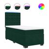 vidaXL Pat box spring cu saltea, verde &icirc;nchis, 90x200 cm, catifea