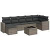 vidaXL Set canapele de grădină cu perne, 8 piese, gri, poliratan
