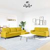 vidaXL Set de canapele cu perne/rulouri, 3 piese, galben, catifea