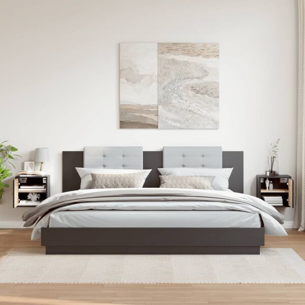 vidaXL Dulapuri de perete, 2 buc, negru, 31,5x30x30 cm, lemn masiv pin