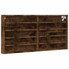 vidaXL Dulap cu vitrină, stejar fumuriu, 100x8,5x50 cm, lemn prelucrat
