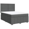 vidaXL Pat box spring cu saltea, gri &icirc;nchis, 140x190 cm, textil