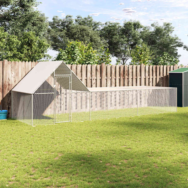 vidaXL Coteț pentru păsări, 6 x 2 x 2 m, oțel galvanizat