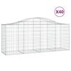 vidaXL Coșuri gabion arcuite 40 buc, 200x50x80/100 cm, fier galvanizat