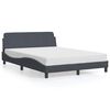vidaXL Cadru de pat Dover gri &icirc;nchis 135x190 cm catifea