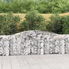 vidaXL Coșuri gabion arcuite 3 buc, 400x30x80/100 cm, fier galvanizat