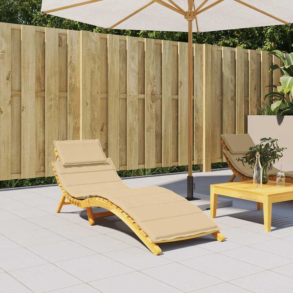 vidaXL Pernă de șezlong, melanj bej, 186x58x4 cm textil