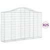 vidaXL Coșuri gabion arcuite 25 buc, 200x30x120/140cm, fier galvanizat