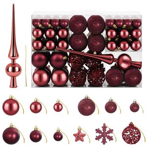 vidaXL Set de globuri de Crăciun 111 buc. Roșu Vin 6 cm Polistiren