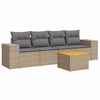 vidaXL Set canapele de grădină cu perne, 5 piese, bej, poliratan