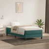 vidaXL Pat box spring cu saltea, verde &icirc;nchis, 90x210 cm, catifea