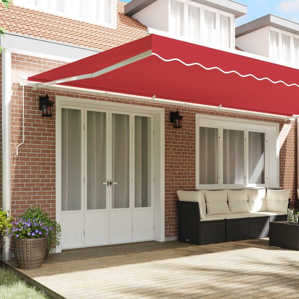 vidaXL Cortina Retractabilă Roșu 600 × 300 cm Poliester și Aluminiu