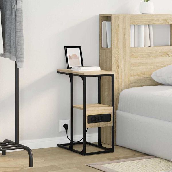 vidaXL Dulap de noapte Stejar sonoma 41.5 x 26 x 60.5 cm Lemn compozit