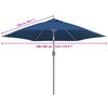 vidaXL Pânză de schimb umbrelă de soare grădină albastru azuriu 300 cm