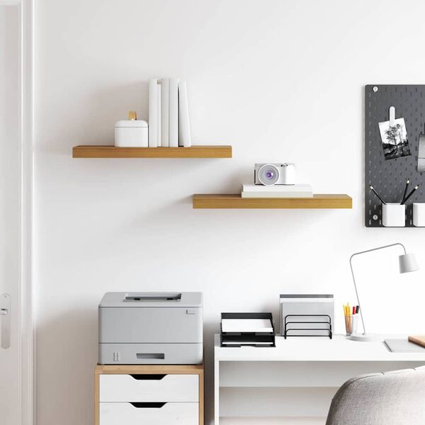 vidaXL Raft de perete 2 pcs Bej 60 x 23,5 x 4 cm Lemn compozit