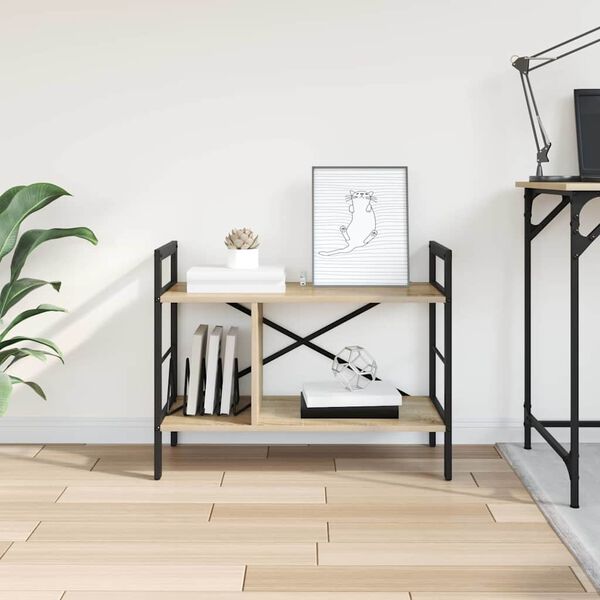 vidaXL Raft pentru cărți Stejar Sonoma 75 x 30 x 58,5 cm Lemn compozit