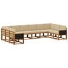 vidaXL Set de canapele de exterior cu pernă 10 pcs Natural și Bej