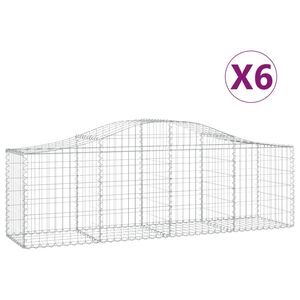 vidaXL Coșuri gabion arcuite 6 buc, 200x50x60/80 cm, fier galvanizat