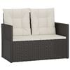 vidaXL Bancă de grădină cu perne, negru, 105 cm, poliratan