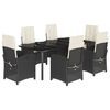 vidaXL Set mobilier de grădină cu perne, 7 piese, negru, poliratan