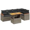 vidaXL Set mobilier grădină cu perne, 6 piese, gri, poliratan